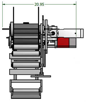 Wipe Applicator Model 320 Drawing Front View