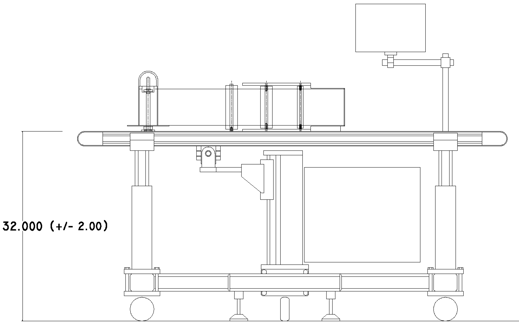 Three Roll Wrap System Model 520TRW Drawing Front View