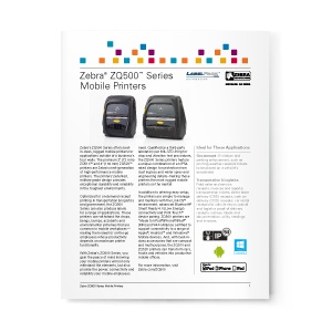 Alfabetische volgorde Alexander Graham Bell Bewust Zebra ZQ500 Series Mobile Printers
