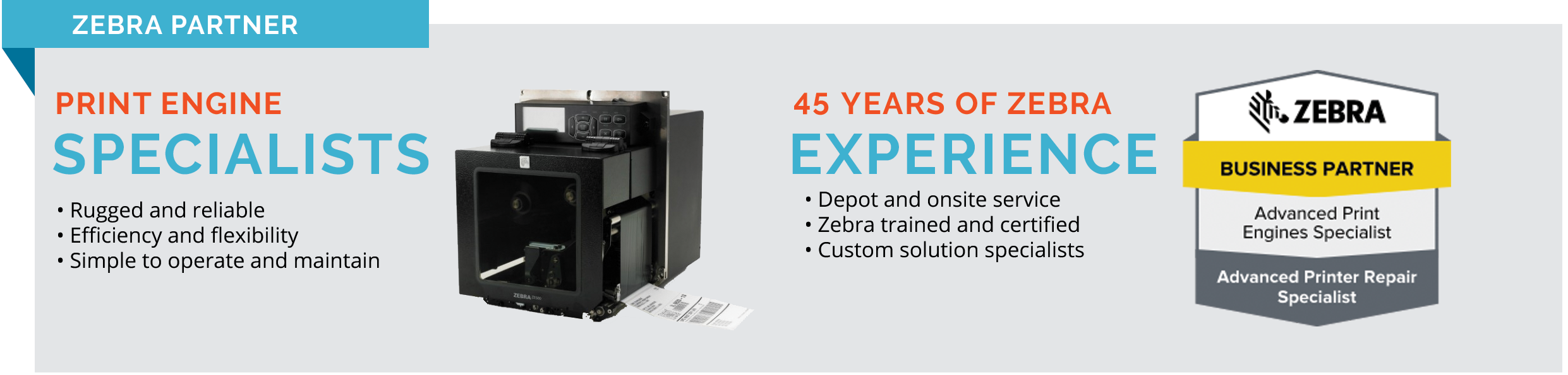 Zebra advanced print engine and printer repair specialist. Zebra trained and certified with 45 years of experience.