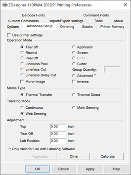 Printer Driver Preferences